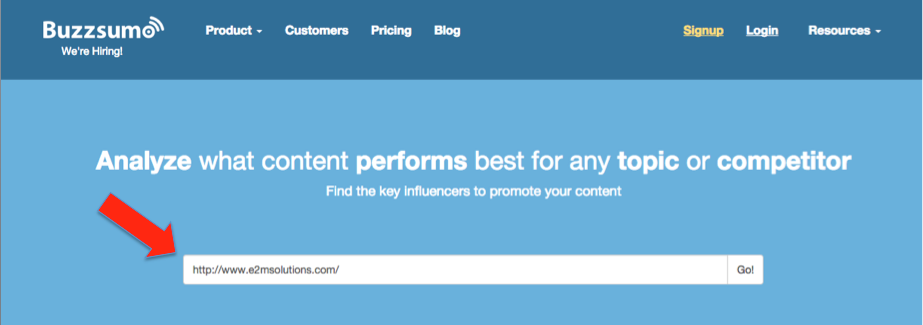 Search for Your Site in BuzzSumo