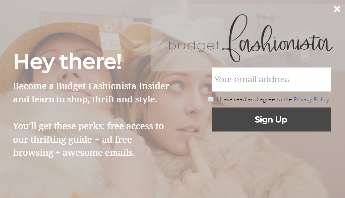 Email pop up