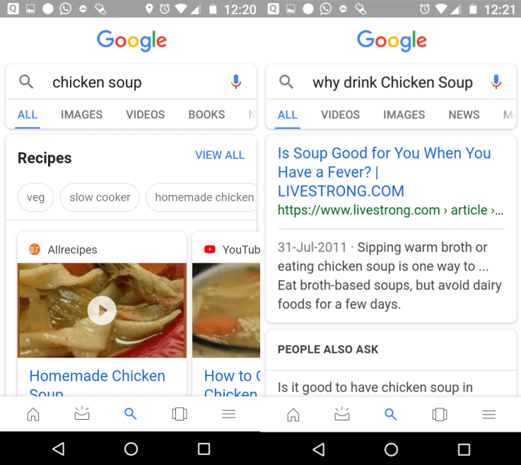 Using natural language query for voice search