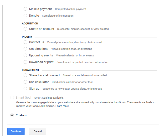 Create Custom Goal in Goal Section Google Analytics