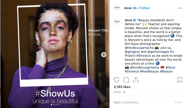 dove instagram shoving aging unique beautiful customer