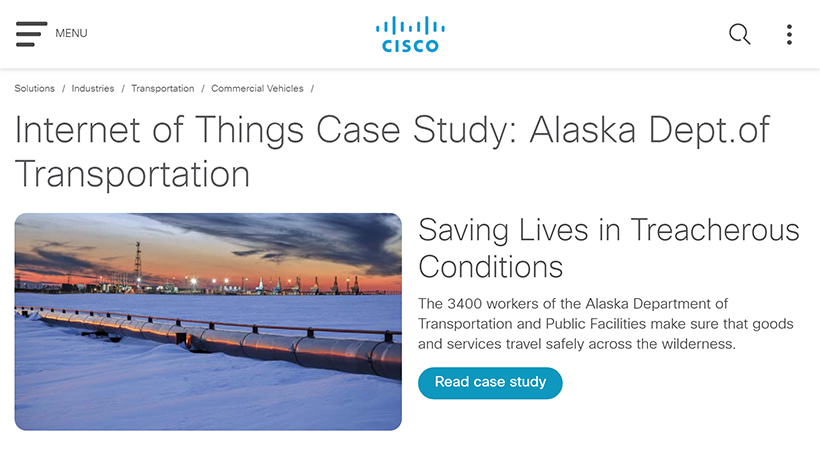 example use of content marketing as story telling platform by cisco