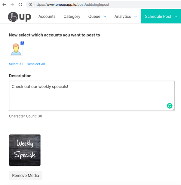 Gmb Post Scheduling Tool - OneUp