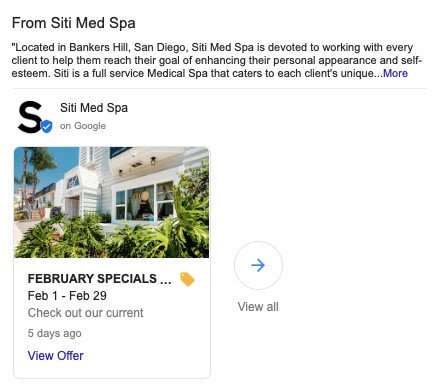 GMB Post use for special offer, discount or make a purchase