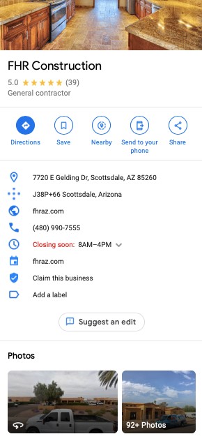 you are looking for a general contractor for home renovations in Scottsdale - google serp page-1