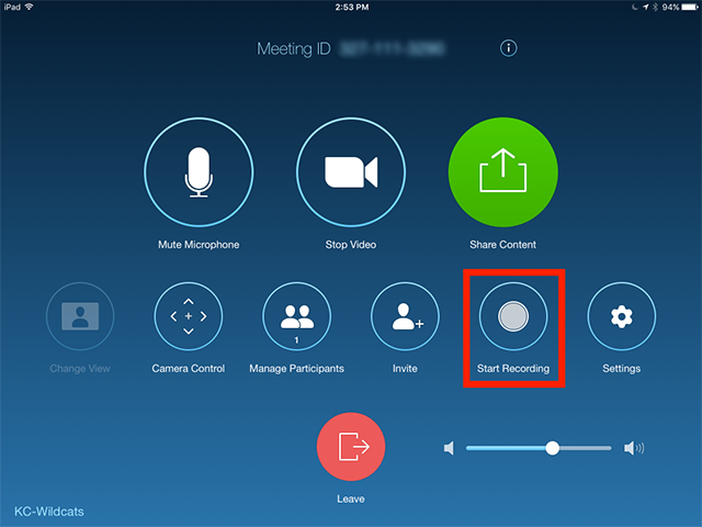 remote team collaboration tool - zoom app screenshot - meeting-controls-start-recording-button