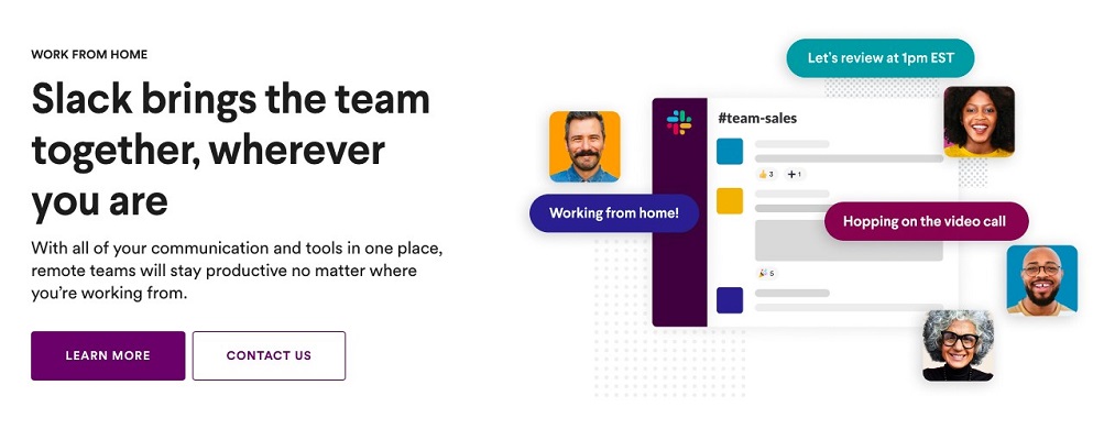 slack home page