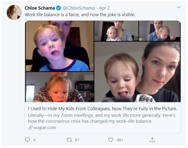 Work Life Balance by Chloe Schama Twitter
