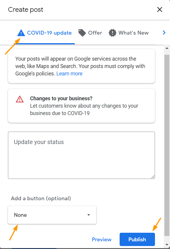 GMB COVID-19 Update Post