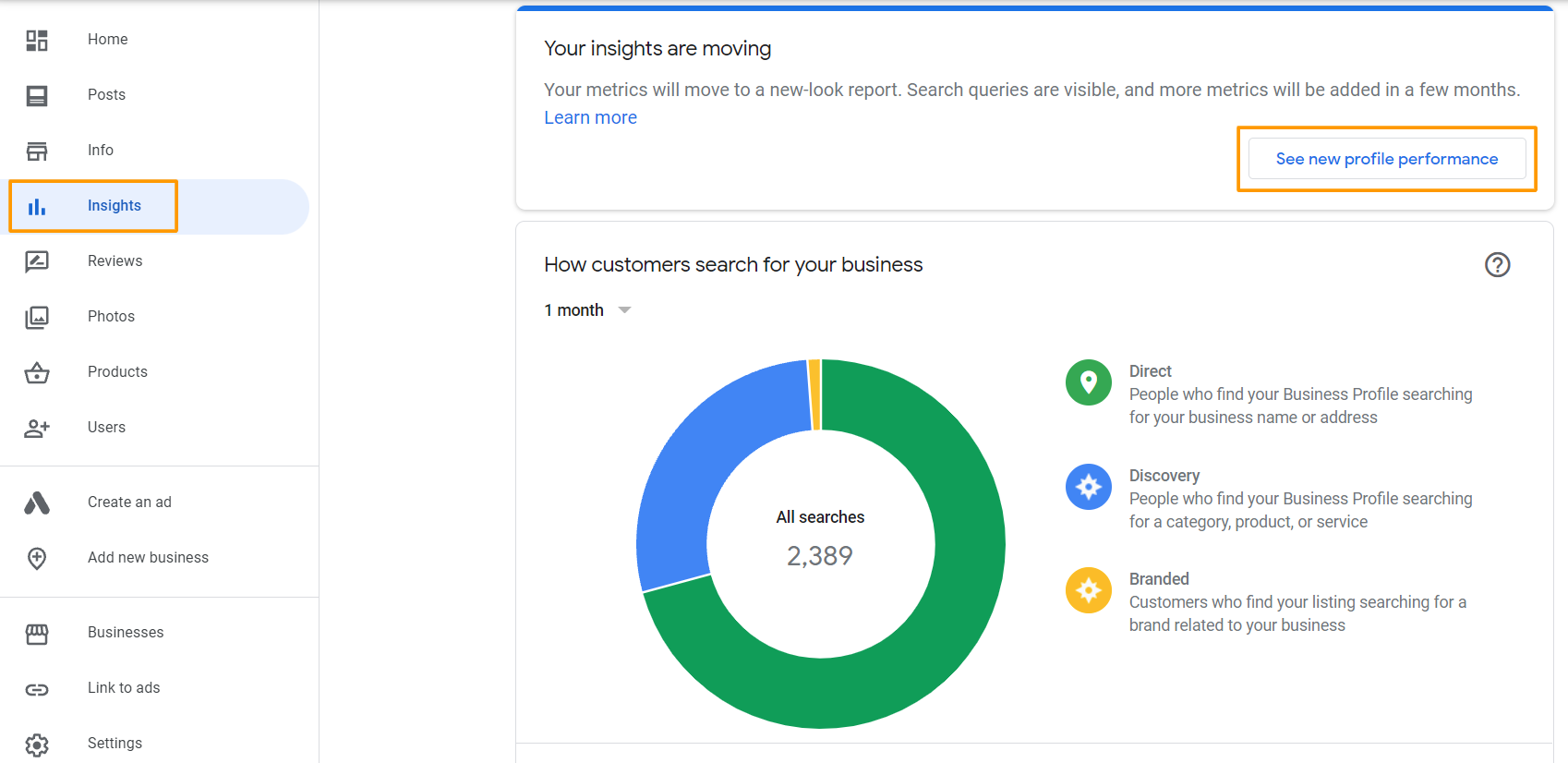 New GMB Performance Report