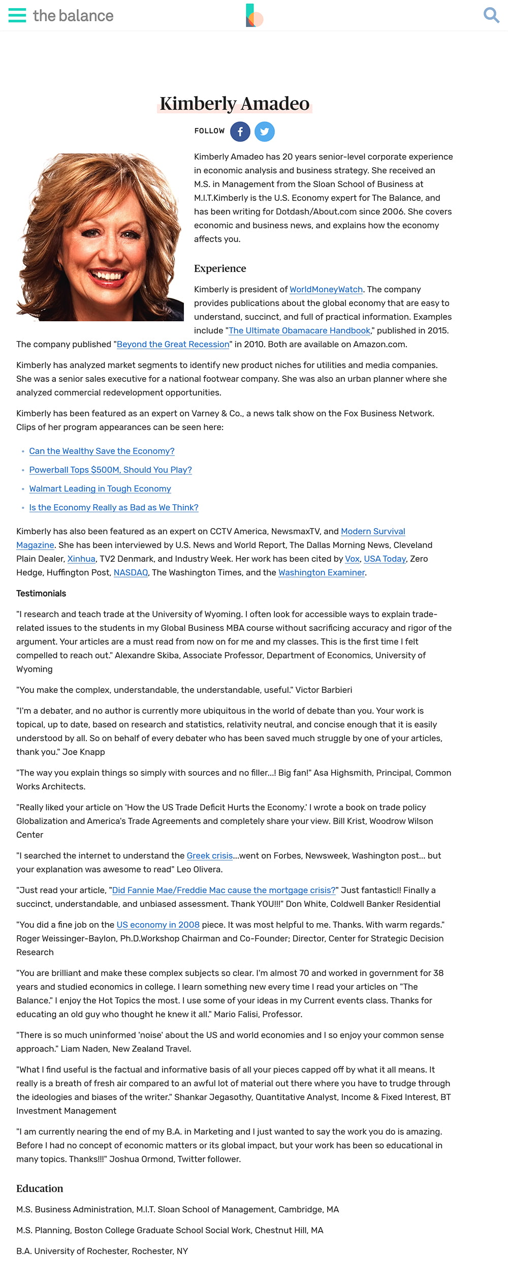 Kimberly Bio TheBalance.com