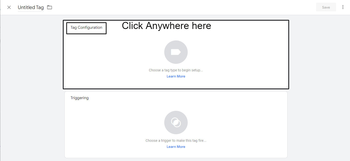 Click anywhere on the tag configuration Click anywhere on the tag configuration
