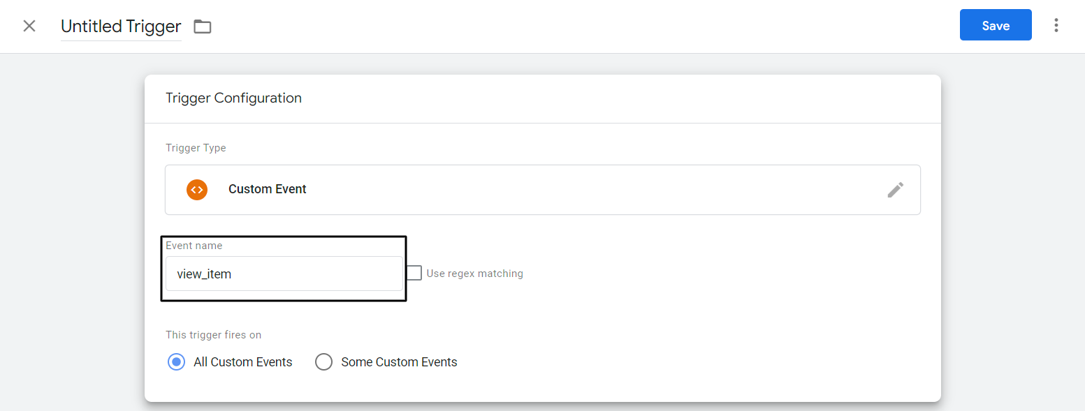 Assign Event Name as view_item Assign Event Name as view_item