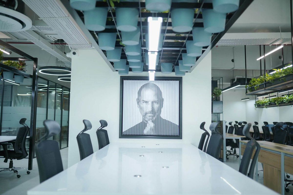 Wall Piece of Steve Jobs - Tri-Portrait - Center View