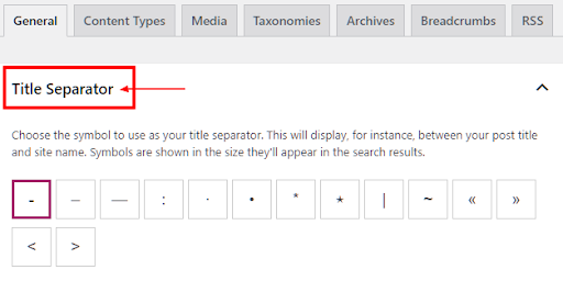 Title Separator between the Post Title and Site Name
