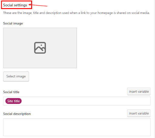 Social Settings to Share Link on the Social Platform