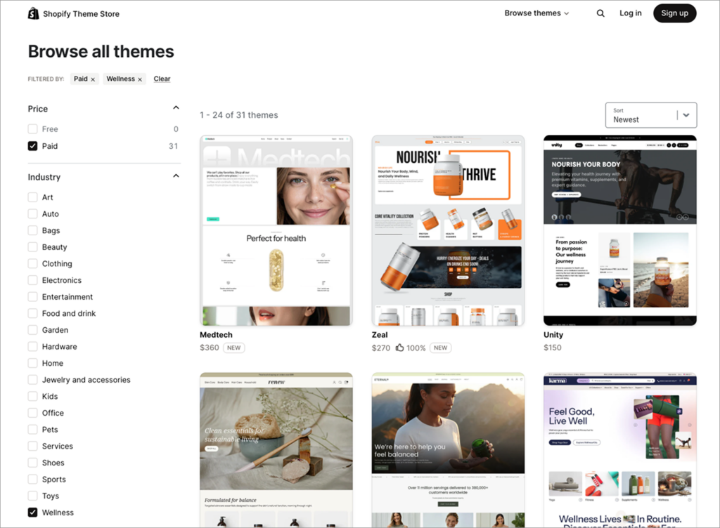Shopify health and wellness supplements theme demo with promotional product display