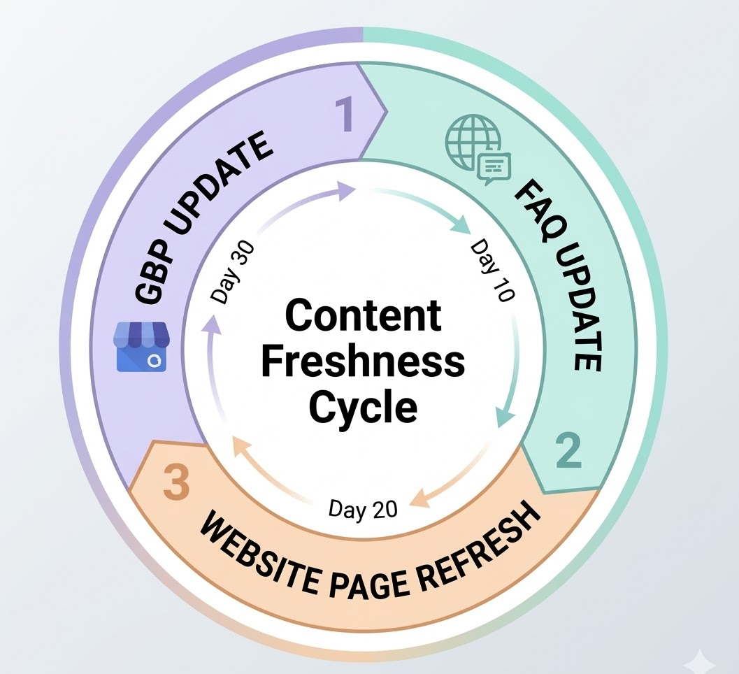 Best Content Freshness Cycle for local seo practice