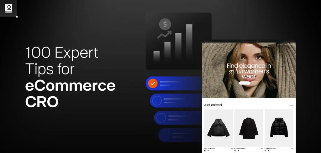 Illustration for 100 expert tips to improve eCommerce conversion rates and CRO strategies