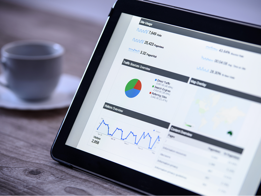 White label GHL integrations and enhancements — iPad displaying growth graphs and performance dashboard