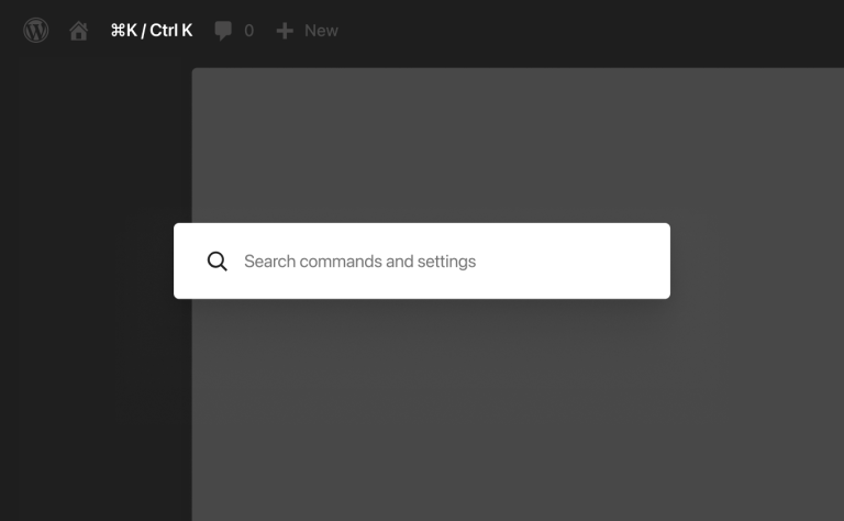 Command Palette Across the Admin in WordPress 7.0 with search commands and settings interface