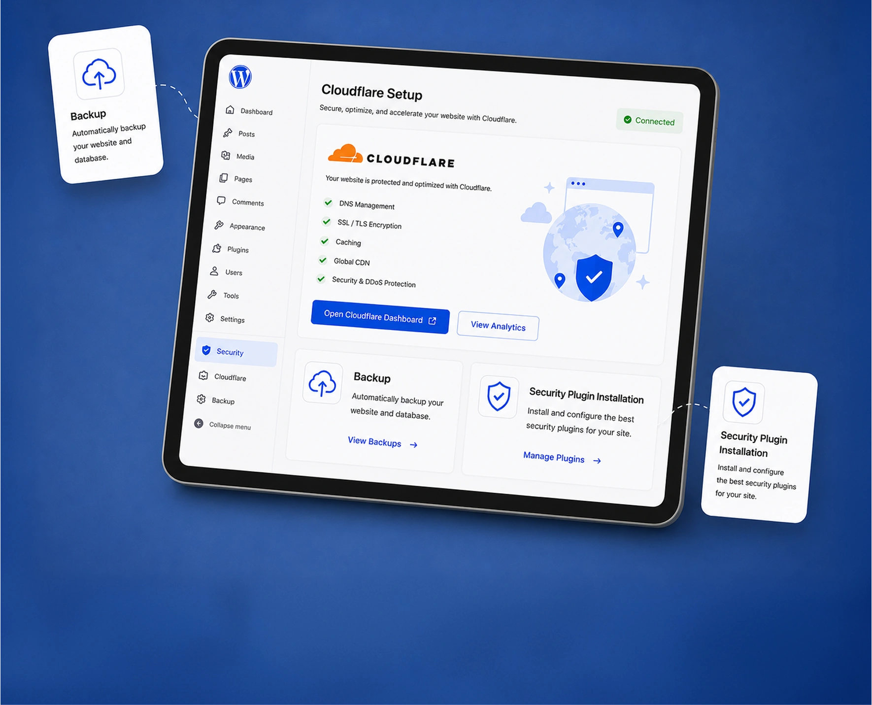 White label web hosting support — professional working on laptop ensuring server management and reliable hosting services