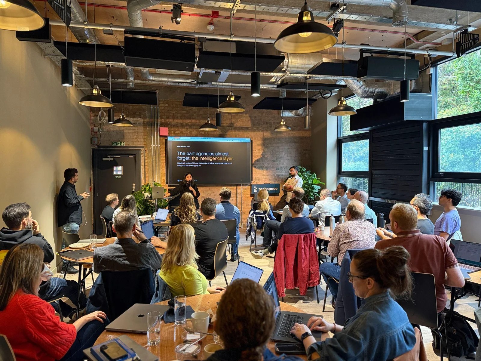 Agency owners at E2M's London AI workshop 2026