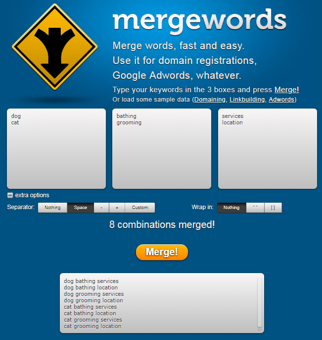 Mergewords
