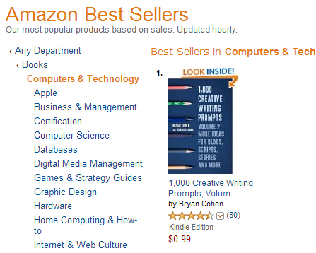 Amazon’s Best Sellers in Books subcategory