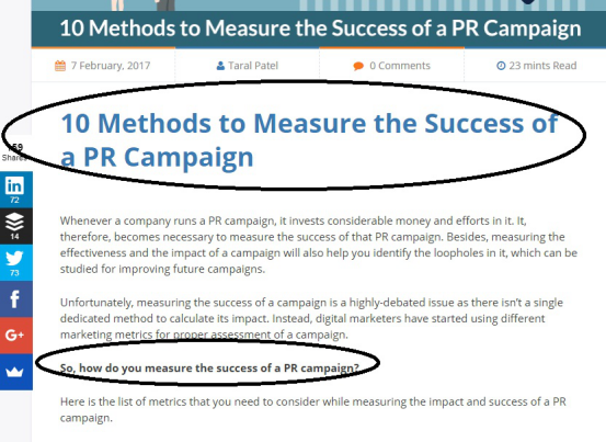 Measure success of PR Campaign