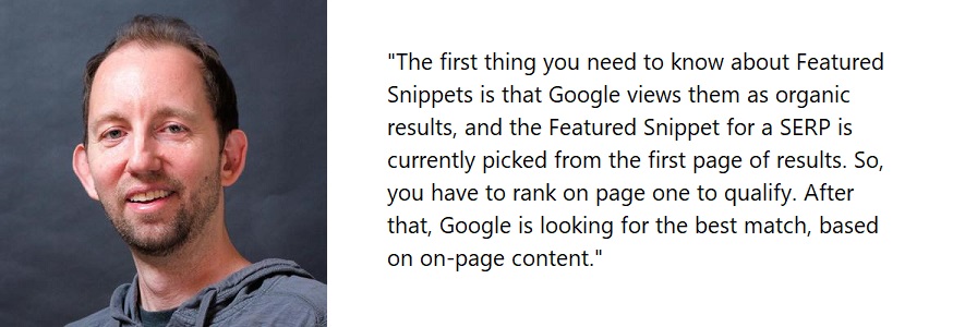 Dr. Pete from Moz - Google Featured Snippets
