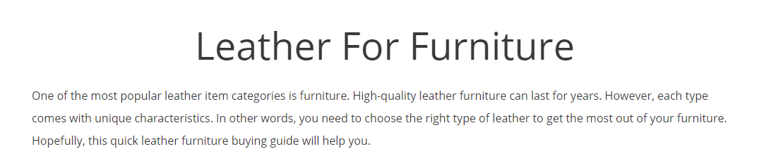 Leather for Furniture