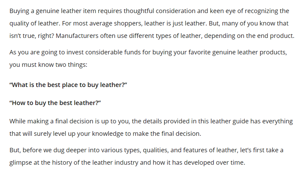how to identify a genuine leather