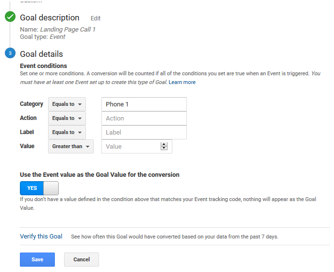 Add More Goal Details and Descriptions - Goal Section Google Analytics