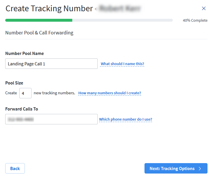 Call Tracking Options