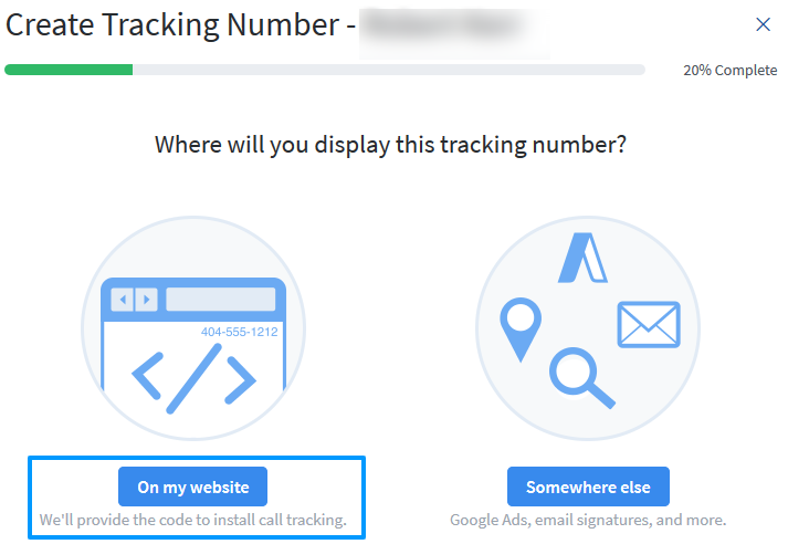 Choose Display Location For Tracking Number