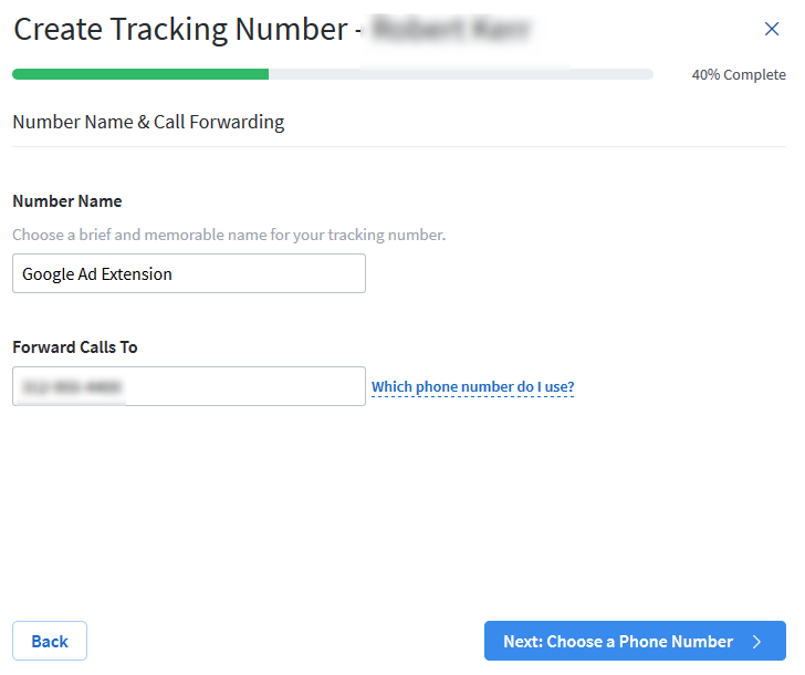 Number Name & Call Forwarding For Google Ad Extention