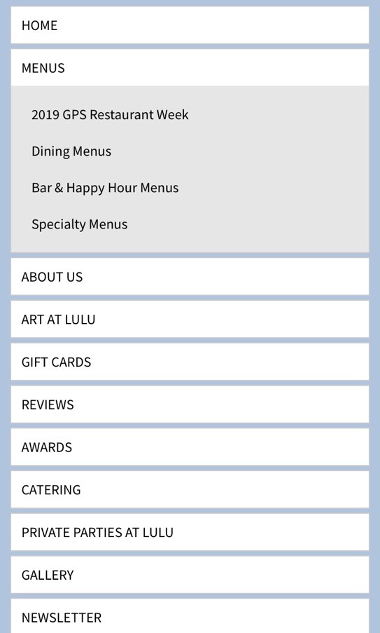 Poor Mobile Design Example of Restaurant Website