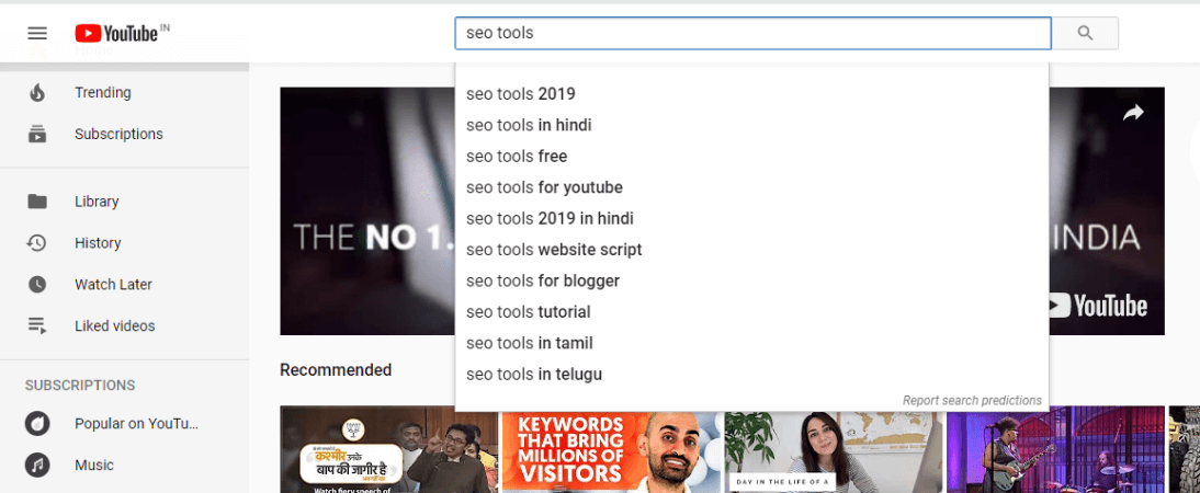 Keyword Research Using Youtube Search Suggest