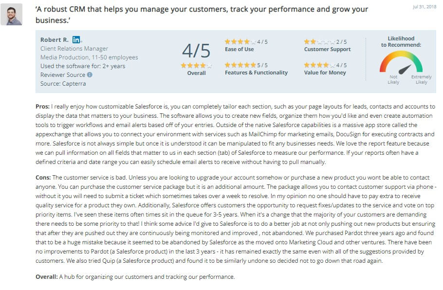 Review of Salesforce on Capterra.com