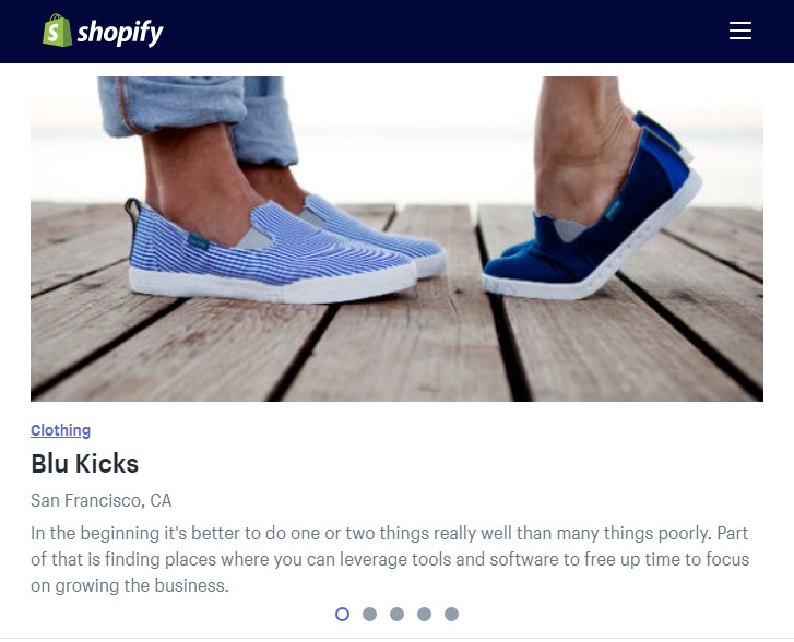 Shopify shares entrepreneur success stories on their blog storytelling-