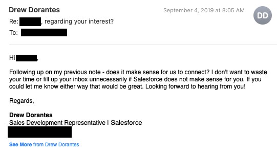 Salesforce Sends Follow Up Email After a Customer doesn't Respond