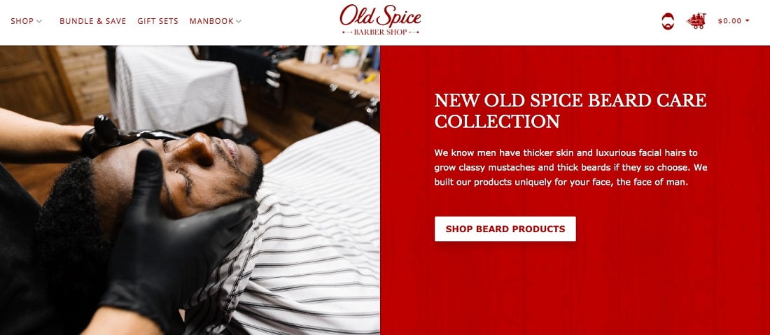 Old Spices Website Home Page