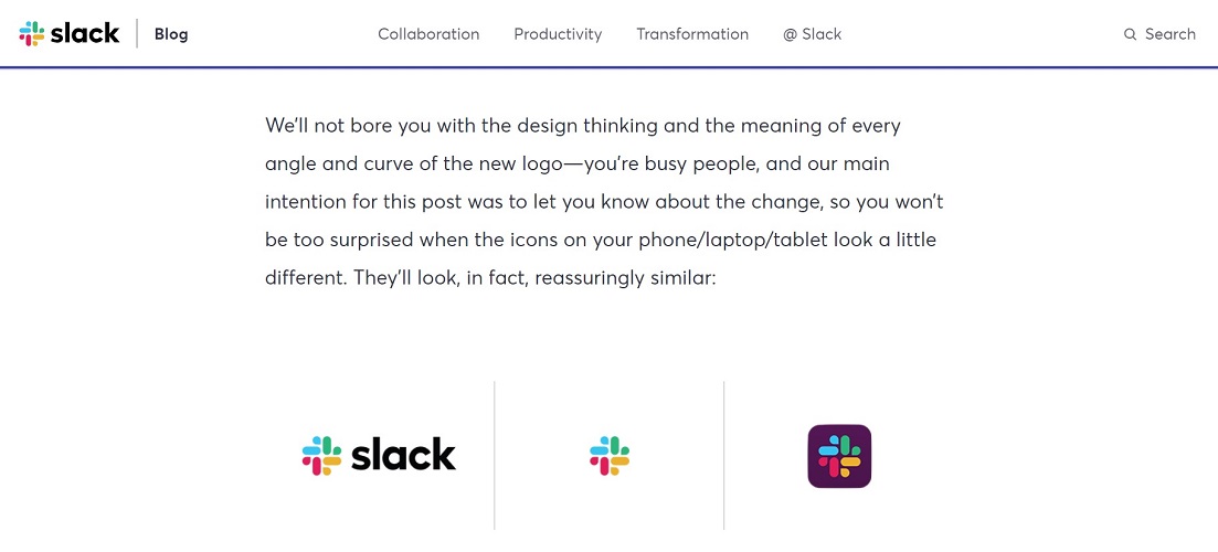 Slack Blog Home Page