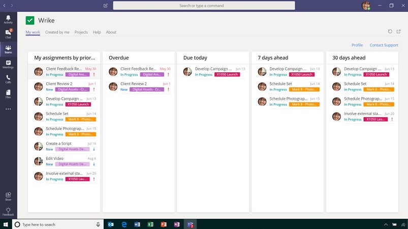 best collaboration tools - wrike and microsoft teams tool for remote teams