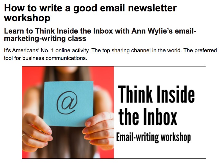 How to Write a Good Email Newsletter Workshop by Wylie Communications