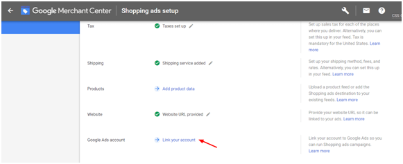 Shoping Ads Setup - Google Leads Account