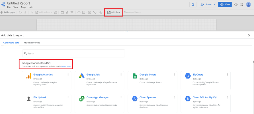 Add A New Data Source To Your Google Data Studio Report.