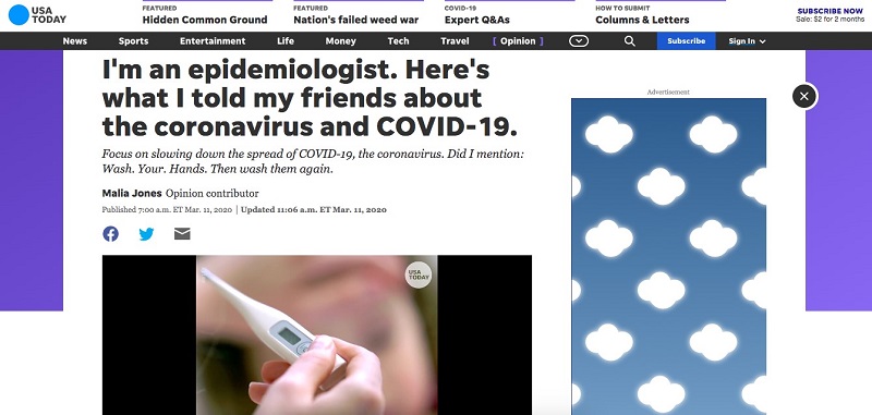 article on thoughts about the coronavirus and covid-19