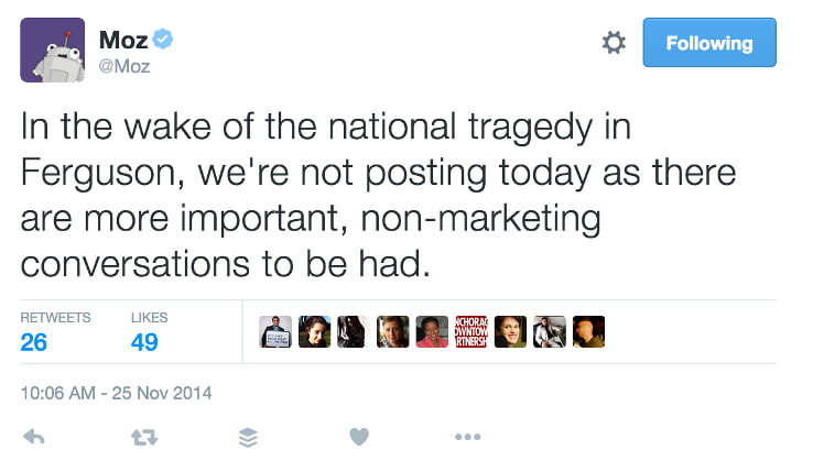 Moz's Ferguson Empathy Tweet